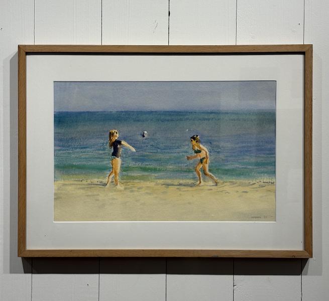 R&eacute;mi Hamoir - Volley Ball 72/52cm encadr&eacute;