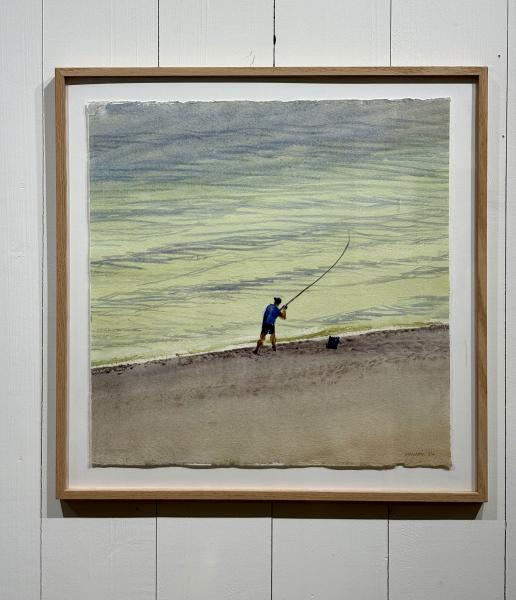 R&eacute;mi Hamoir - P&ecirc;cheur 62/62cm encadr&eacute;