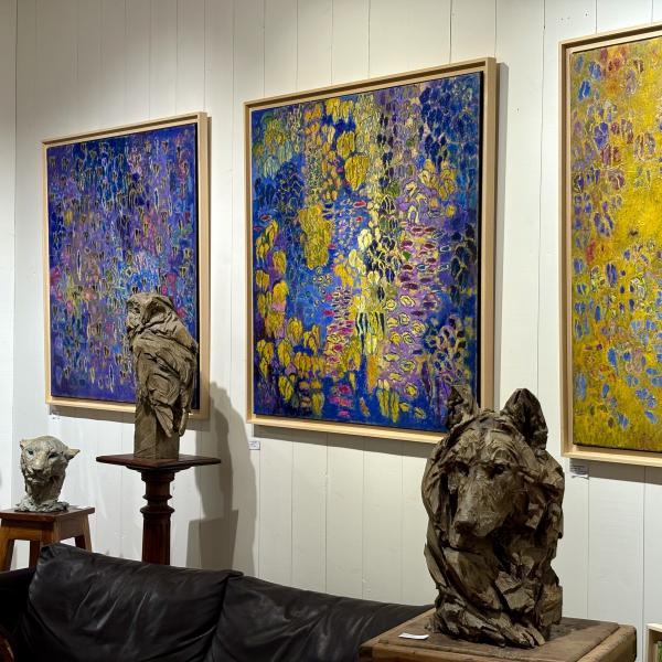 Jacques Dromart - Jardin bleu - Feuillage - Feuillage Jaune - HST 100/100 pièce