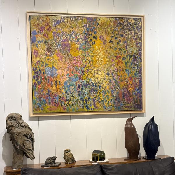 Jacques Dromart - HST "Aurore jaune" 100/120cm + caisse am.