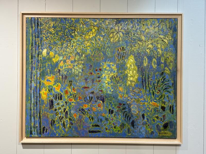 Jacques Dromart - HST "Au bord de l'eau" 92/73cm + caisse am.