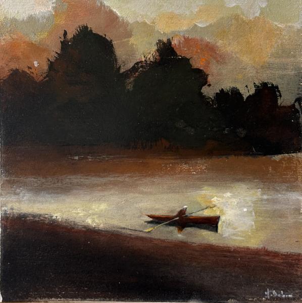 Matthieu Bobin - Kayak au coucher de soleil - 20/20cm