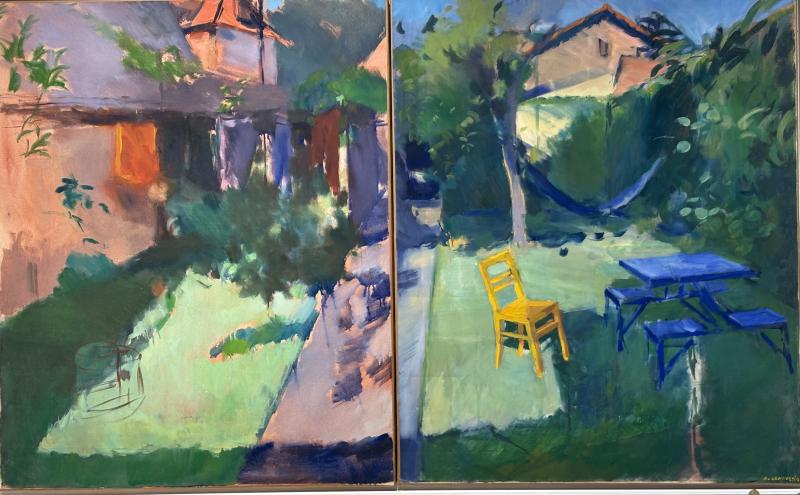 Assunta Genovesio - "Mon Jardin" Diptyque HST 162/100cm
