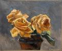 Assunta Genovesio - Les roses oranges - HST 22/27 cm